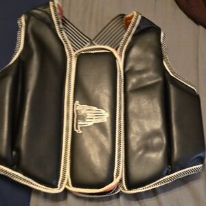 Black Protective Vest with White Trim